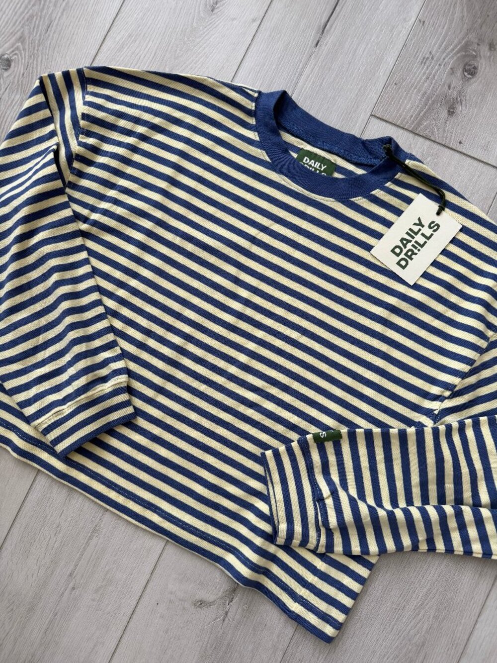 Daily Drills Striped Cotton Long Sleeve - Navy & Lemonade XS/S